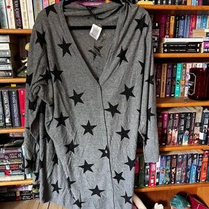 NWT Gray Slub Star Cardigan​